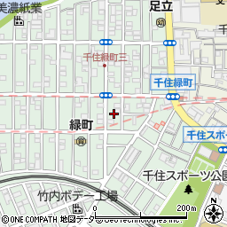 東京都足立区千住緑町2丁目14周辺の地図