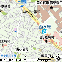 東京都北区西ケ原周辺の地図