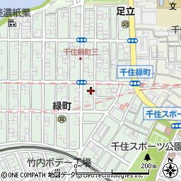 東京都足立区千住緑町2丁目14-15周辺の地図