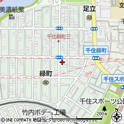 東京都足立区千住緑町2丁目14-9周辺の地図