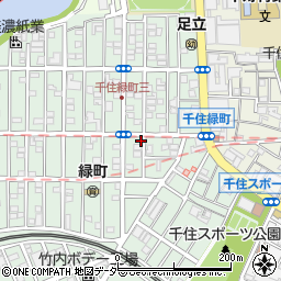 東京都足立区千住緑町2丁目14-13周辺の地図