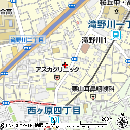 東京都北区滝野川1丁目周辺の地図