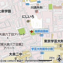 牧野記念庭園周辺の地図