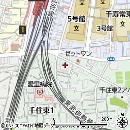 東京都足立区千住東2丁目3周辺の地図