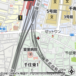 東京都足立区千住東2丁目1周辺の地図