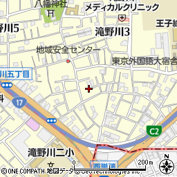 東京都北区滝野川3丁目24-14周辺の地図