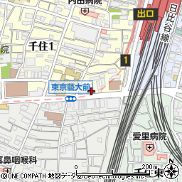 東京都足立区千住1丁目37-3周辺の地図