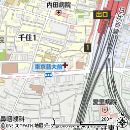 東京都足立区千住1丁目37周辺の地図
