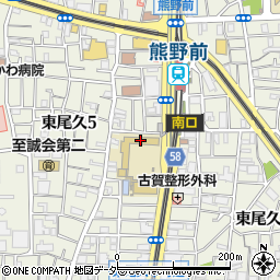 荒川区立　尾久小学校周辺の地図