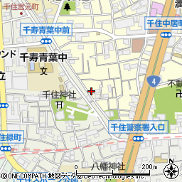東京都足立区千住中居町3-3周辺の地図