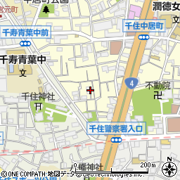 東京都足立区千住中居町4周辺の地図
