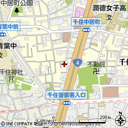 東京都足立区千住中居町1-16周辺の地図