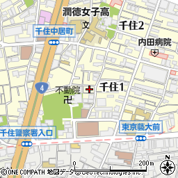 東京都足立区千住1丁目6周辺の地図