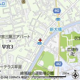 読売新聞社　販売所　練馬区　練馬南町販売所周辺の地図