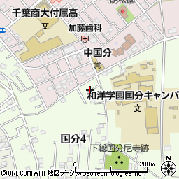 千葉県市川市国分4丁目13周辺の地図