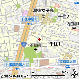東京都足立区千住1丁目8周辺の地図