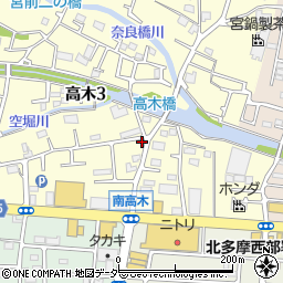 東京都東大和市高木3丁目404-5周辺の地図