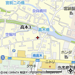 東京都東大和市高木3丁目401周辺の地図