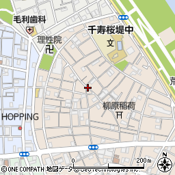 東京都足立区柳原2丁目周辺の地図
