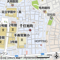東京都足立区千住旭町周辺の地図