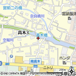 東京都東大和市高木3丁目398周辺の地図