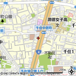 東京都足立区千住中居町8周辺の地図