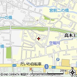 東京都東大和市高木3丁目333-16周辺の地図