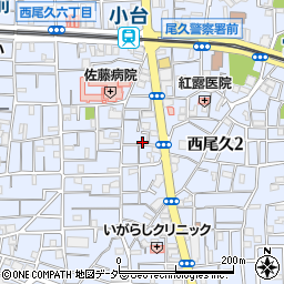 東京都荒川区西尾久周辺の地図
