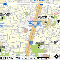 東京都足立区千住中居町8-10周辺の地図