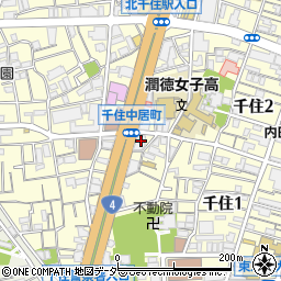 東京都足立区千住1丁目12周辺の地図