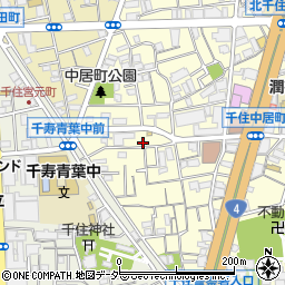 東京都足立区千住中居町12-4周辺の地図