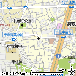 東京都足立区千住中居町12-23周辺の地図