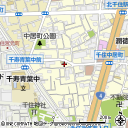 東京都足立区千住中居町12-22周辺の地図