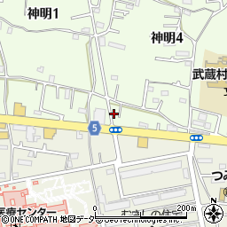 東京都武蔵村山市神明4丁目127周辺の地図