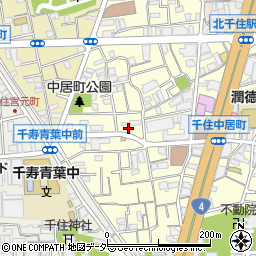 東京都足立区千住中居町14-3周辺の地図