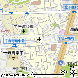 東京都足立区千住中居町14周辺の地図