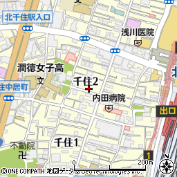 パークジャパン千住第１駐車場周辺の地図