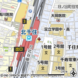 デイリーヤマザキ北千住駅東口店周辺の地図
