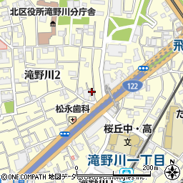 東京都北区滝野川2丁目43-15周辺の地図