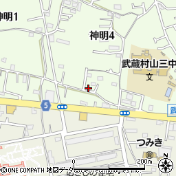 東京都武蔵村山市神明4丁目72-6周辺の地図