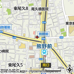 熊野前郵便局周辺の地図