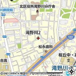 東京都北区滝野川2丁目37-2周辺の地図