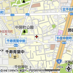東京都足立区千住中居町14-6周辺の地図
