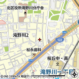 東京都北区滝野川2丁目43周辺の地図