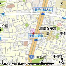 東京都足立区千住中居町17-21周辺の地図