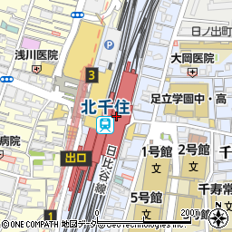 丸亀製麺 EQUiA北千住店周辺の地図