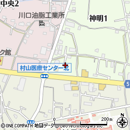東京都武蔵村山市神明1丁目93-6周辺の地図