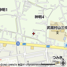 東京都武蔵村山市神明4丁目72周辺の地図