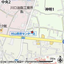 東京都武蔵村山市神明1丁目93-5周辺の地図