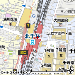 ファミリーマートＴＸ北千住駅店周辺の地図